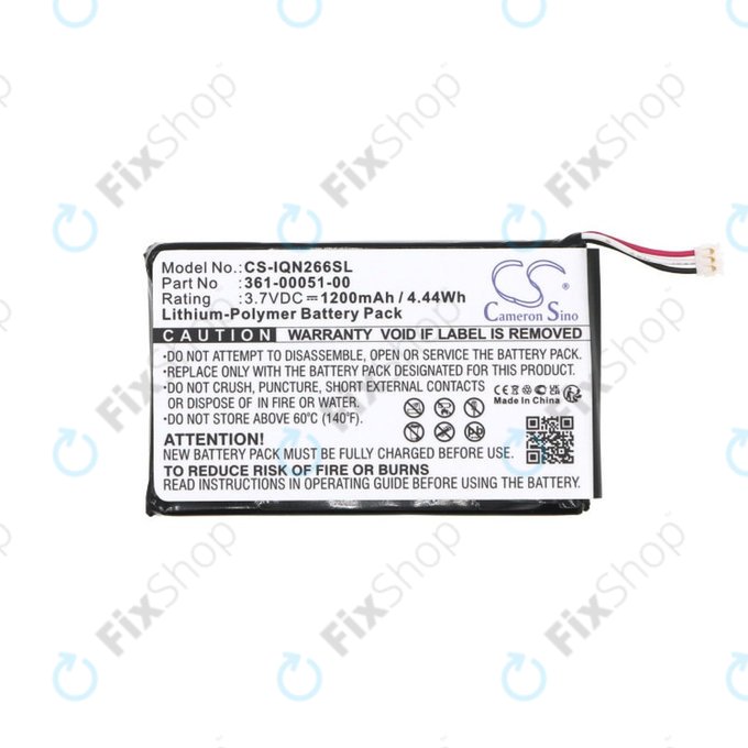 Baterie pro Garmin Nüvi 2660, 1200mAh, Li-Pol, 3.7V, 361-00051-00, HQ