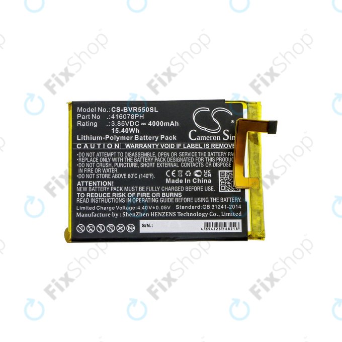 Baterie pro Blackview BV5500, 4000mAh, Li-Pol, 3.85V, 416078PH, HQ