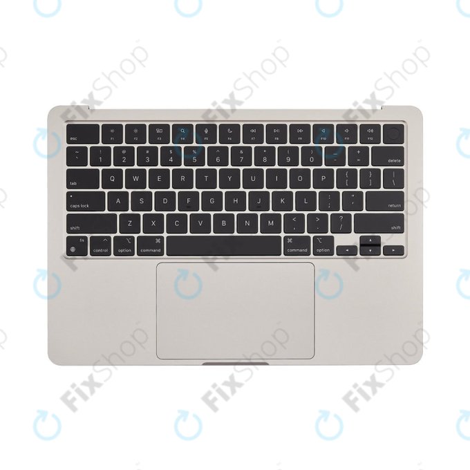Horní rám klávesnice pro MacBook Air 13", A3113 (2024), s klávesnicí US a baterií, Starlight, 661-40229, Genuine Apple