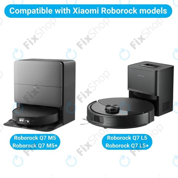 Sada náhradních dílů pro Xiaomi Roborock Q7 M5, Q7 M5+, Q7 L5, Q7 L5+ (2x Hlavní kartáč, 4x Filtr, 4x Boční kartáč, 4x Mopovací útěrka, 4x Sáček na prach)