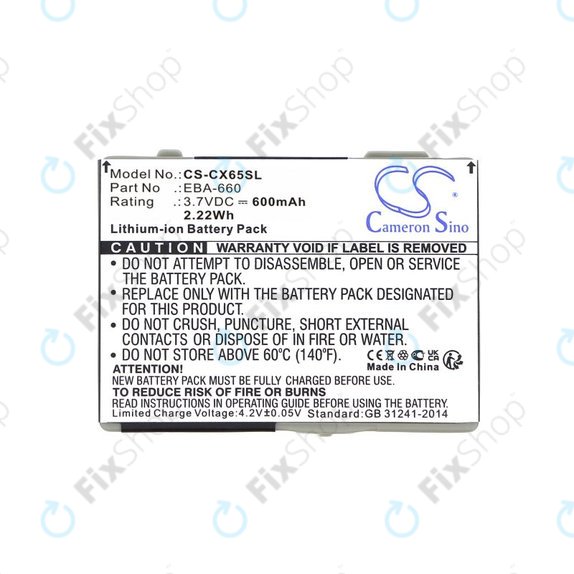 Baterie pro Siemens M8, A31, CS66, SS66, 600mAh, Li-Ion, 3.7V, EBA-660, HQ