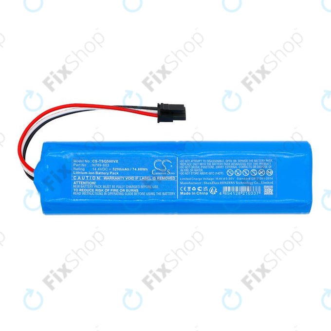 Baterie pro Tesla Robostar iQ500, iQ600, 5200mAh, Li-Ion, 14.4V, N789-603, HQ