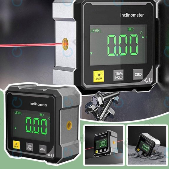 Digitální úhloměr s magnetem a laserem