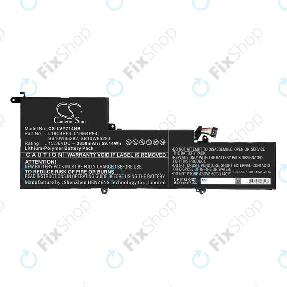 Baterie pro Lenovo Yoga Slim 7, 14s, 3850mAh, Li-Pol, 15.36V, L19C4PF4, HQ