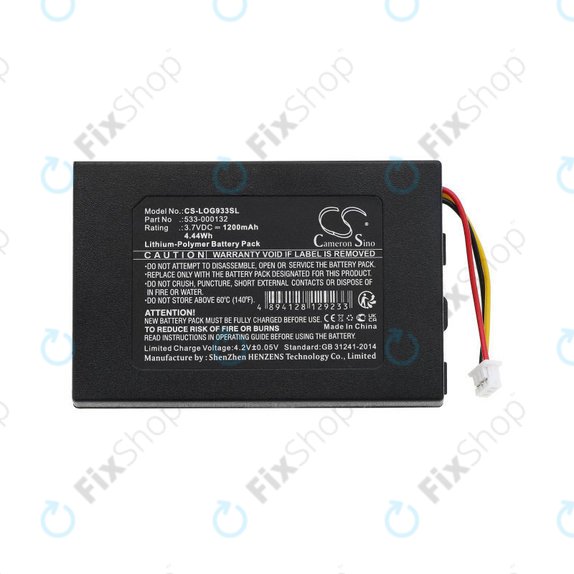 Baterie pro Logitech G533, G933, 1200mAh, Li-Pol, 3.7V, 533-000132, HQ