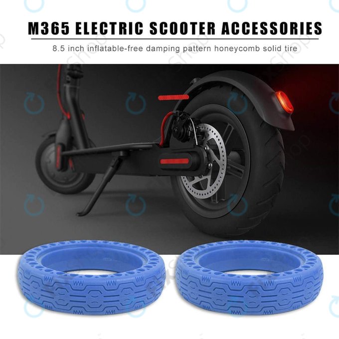 Xiaomi Mi Electric Scooter 1S, 2 M365, Essential, Pro, Pro 2 - Odolná Plná Bezdušová Pneumatika (Typ 1) (Blue)