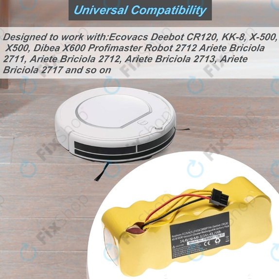 Ecovacs Deebot CR120, KK-8, X500 - Baterie LP43SC2000P Ni-MH 14.4V 3000mAh