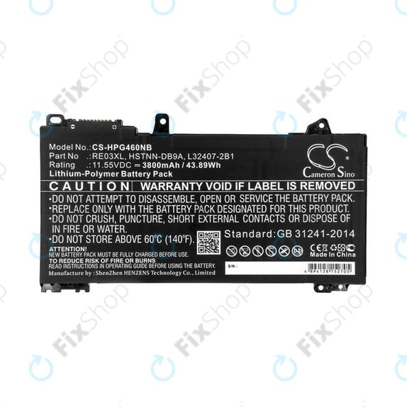 Baterie pro HP ProBook 455, 450, 445, 440, 430 G6, 3800mAh, Li-Pol, 11.55V, RE03XL, HQ