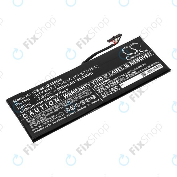 Baterie pro MSI GS40, GS43, MS14, 8000mAh, Li-Ion, 7.6V, BTY-M47, HQ