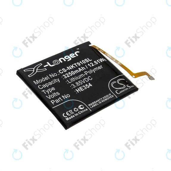 Baterie pro Nokia 9 PureView, 3250mAh, Li-Pol, 3.85 V, HE354, HQ