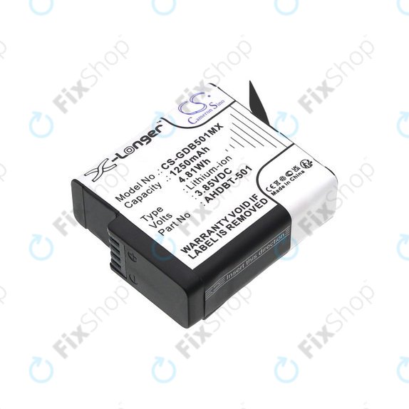 Baterie pro Gopro Hero 8, Hero 6, 1250mAh, Li-Ion, 3.85V, AHDBT-501, HQ