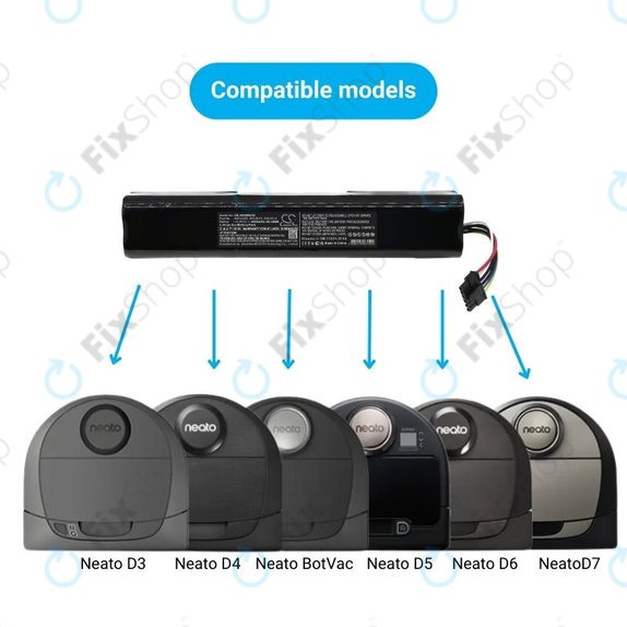 Neato Botvac D3, D4, D5, D6, D7-series - Baterie 945-0225, 205-0011, 205-0013 Li-Ion 14.4V 4200mAh HQ