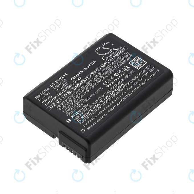 Baterie pro Nikon D3100 DSLR, 900mAh, Li-Ion, 7.4V, EN-EL14, HQ