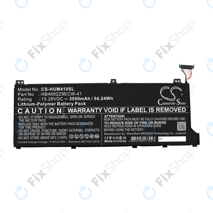 Baterie pro Honor MagicBook 14, Huawei MateBook D14, MediaPad D14, MagicBook 14, 3550mAh, Li-Pol, 15.28V, HB4692Z9ECW-41, HQ