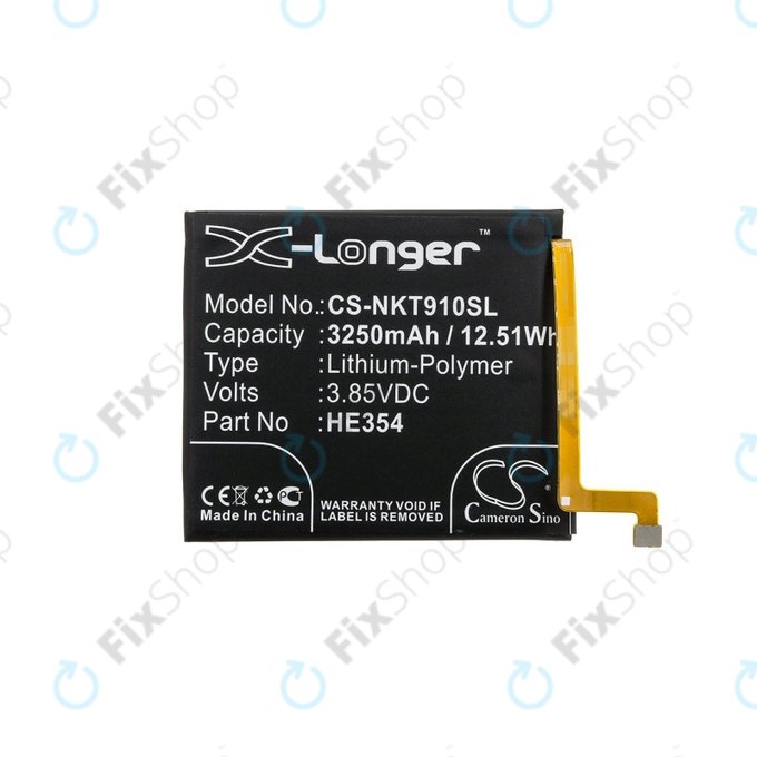 Baterie pro Nokia 9 PureView, 3250mAh, Li-Pol, 3.85 V, HE354, HQ