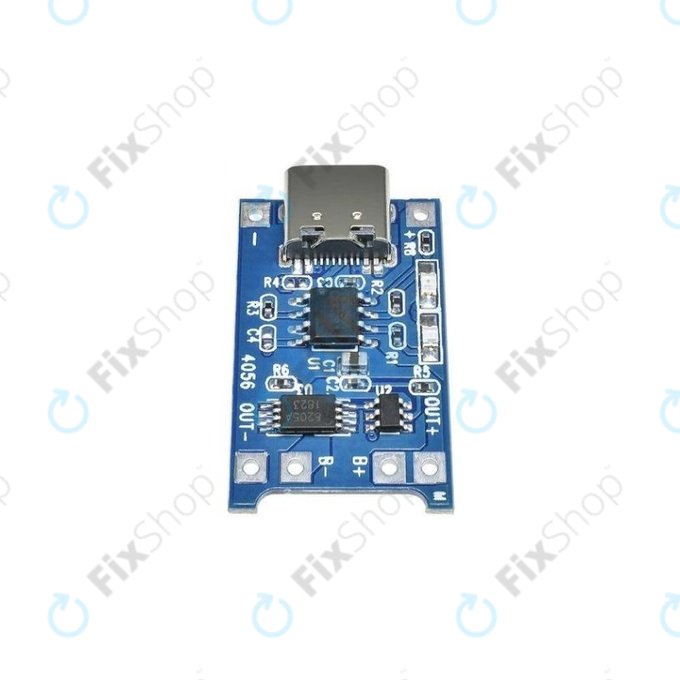 Nabíjecí modul TP4056 pro 18650 Li-ion baterii, USB-C, 1A