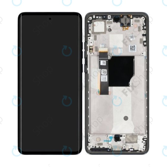 Motorola Edge 40 Neo XT2307 - LCD Displej + Dotykové Sklo + Rám (Black Beauty) - 5D68C23158 Genuine Service Pack