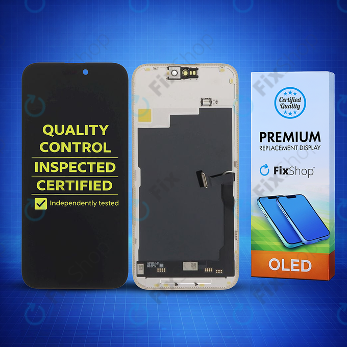Displej Soft OLED pro iPhone 15 Pro Max, Dotykové sklo s rámem, DIAGNOSTIC