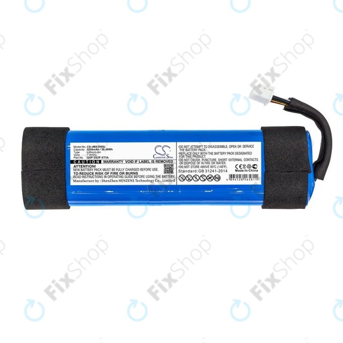 Baterie pro JBL Xtreme 3, 5200mAh, Li-Ion, 7.4V, GSP-2S2P-XT3A, HQ