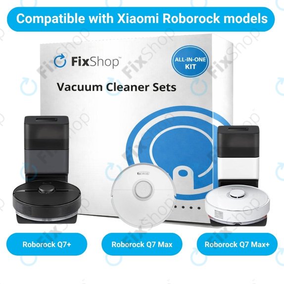 Sada náhradních dílů pro Xiaomi Roborock Q7+, Q7 Max, Q7 Max+ (2x Hlavní kartáč, 4x Filtr, 4x Boční kartáč – bílý)