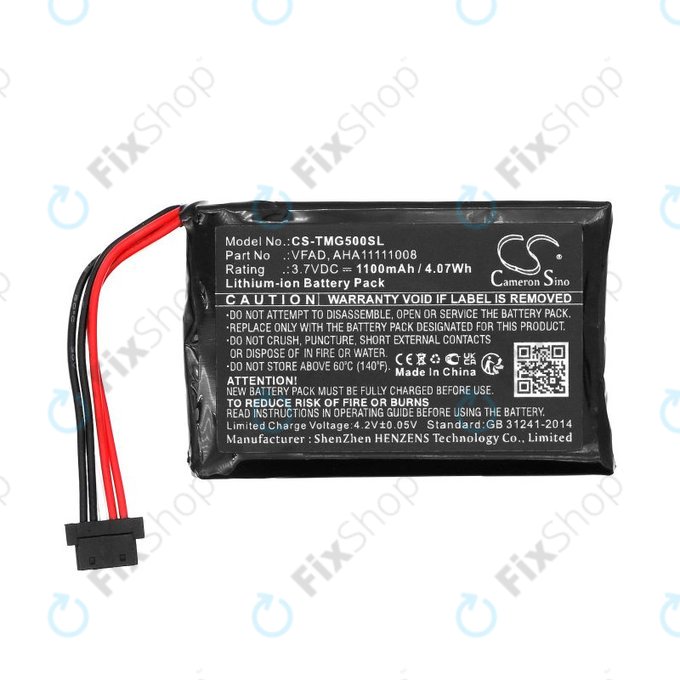 Baterie pro TomTom GO 5000, 5100, 6000, 6100, 6200, Pro 5250, 1100mAh, Li-Ion, 3.7V, VFAD, HQ