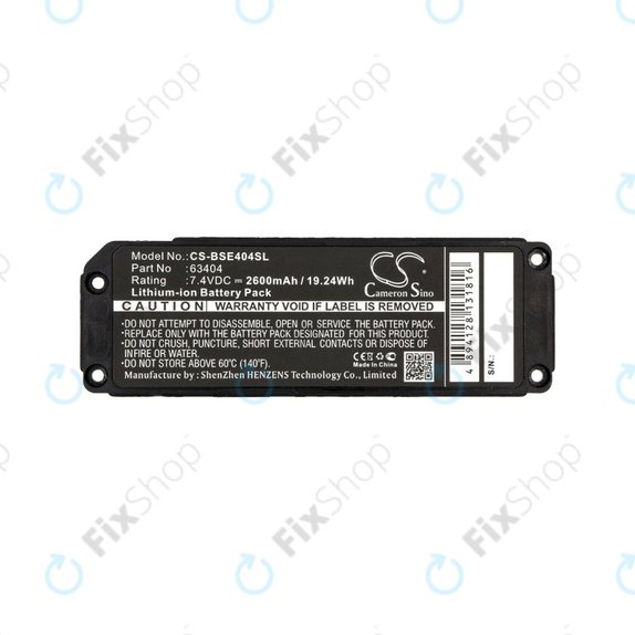 Baterie pro Bose 413295, Bose SoundLink Mini, 2600mAh, Li-Ion, 7.4V, 063404, HQ