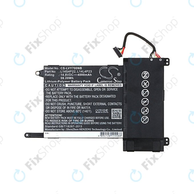 Baterie pro Lenovo Eraser Y700, IdeaPad Y700, 4000mAh, Li-Pol, 14.8V, L14S4P22, HQ
