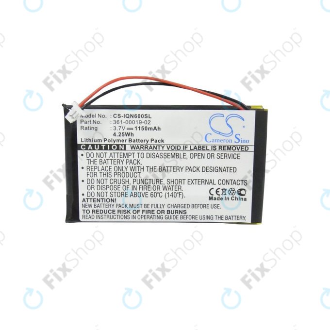 Baterie pro Garmin Nüvi 660, 660 FM, 1150mAh, Li-Pol, 3.7V, 361-00019-02, HQ