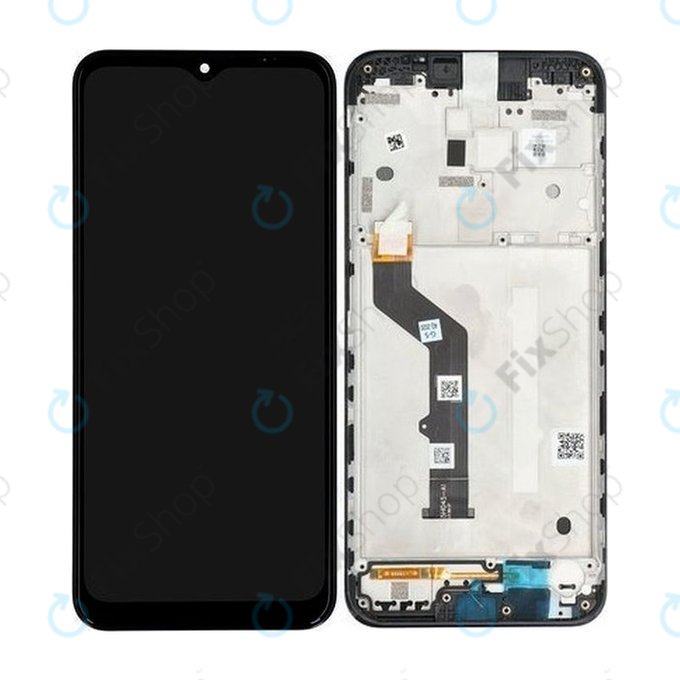 Motorola Moto E7 Plus XT2081 - LCD Displej + Dotykové Sklo + Rám (Black) - 5D68C17416 Genuine Service Pack