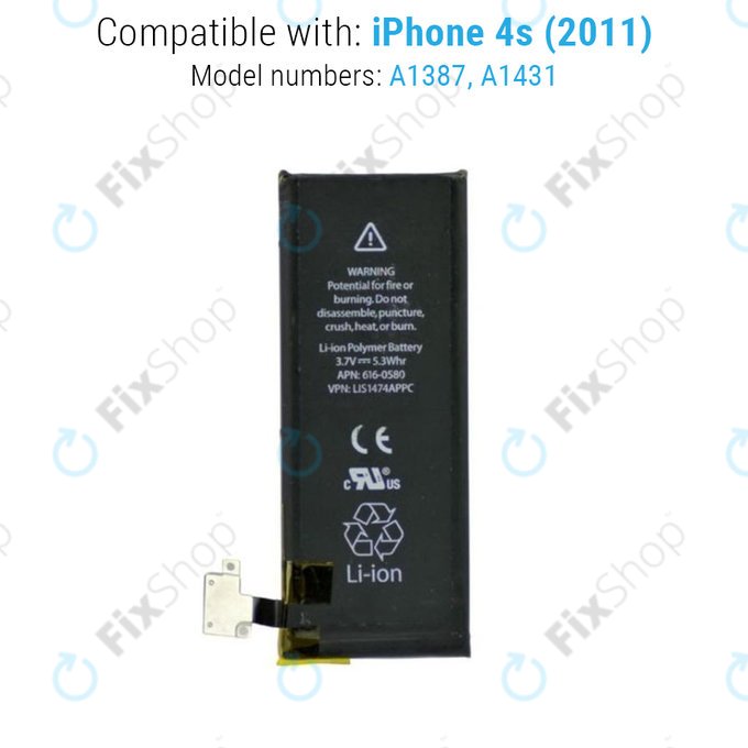 Baterie pro iPhone 4S, 1430mAh