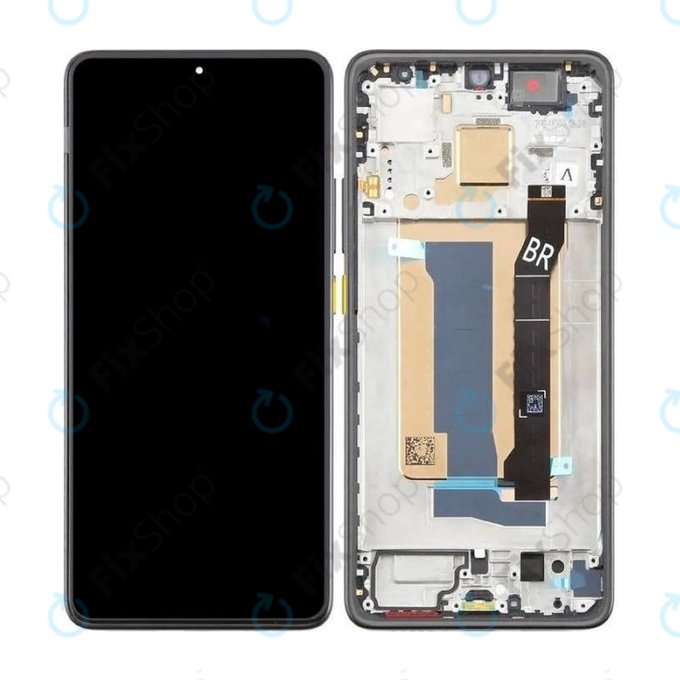 Displej pro Xiaomi Poco X7 Pro, Dotykové sklo s rámem, Yellow, 56000100O1000, Genuine Service Pack