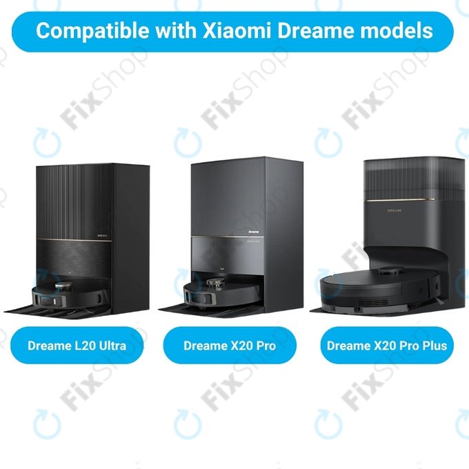 Sada náhradních dílů pro Xiaomi Dreame L20 Ultra, X20 Pro, X20 Pro Plus (2x Hlavní kartáč, 4x Filtr, 4x Boční kartáč – černý, 8x Mopovací útěrka, 4x Sáček na prach)
