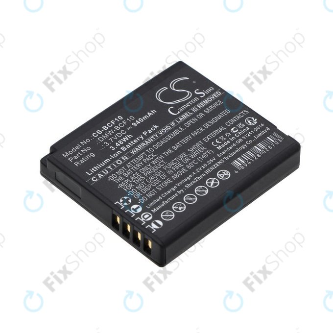 Baterie pro Panasonic Lumix DMW-BCF10, 940mAh, Li-Ion, 3.7V, DMW-BCF10, HQ