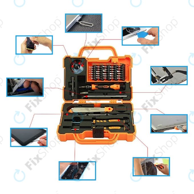 Jakemy JM-8139 - Sada Servisního Nářadí pro Servis Elektroniky v Profi Kufříku 45v1