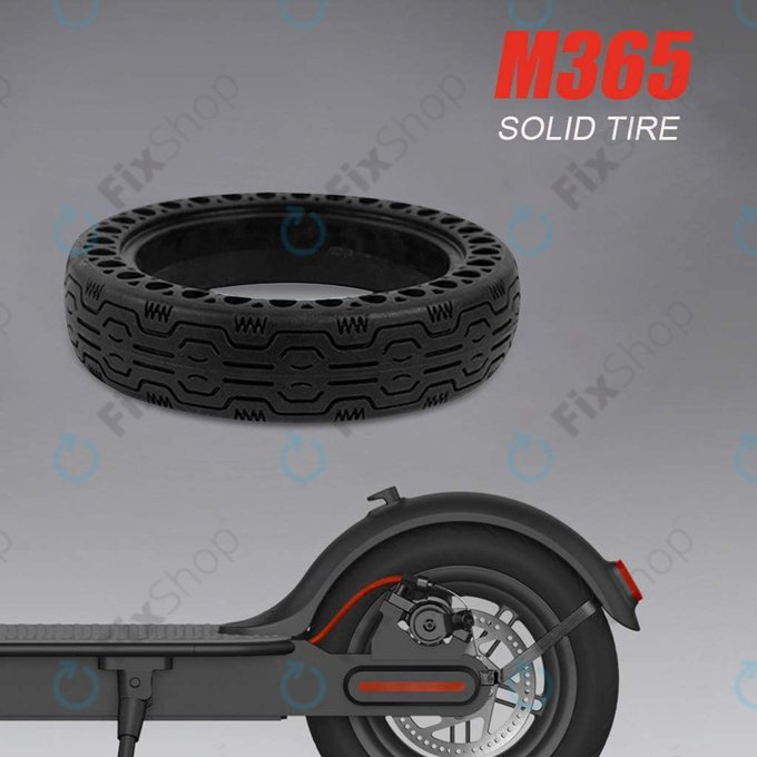 Xiaomi Mi Electric Scooter 1S, 2 M365, Essential, Pro, Pro 2 - Odolná Plná Bezdušová Pneumatika (Typ 2) (Black)