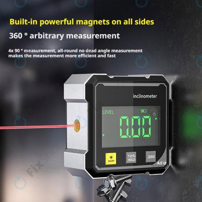 Digitální úhloměr s magnetem a laserem