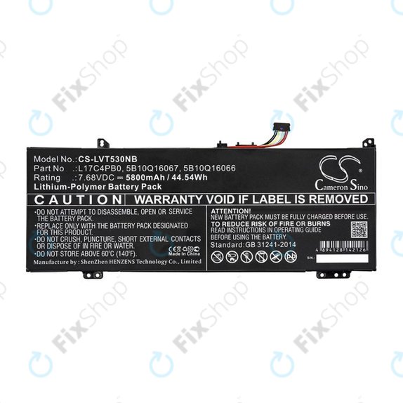 Baterie pro Lenovo Air 14, Flex 6, Ideapad 530, Yoga 530, 5800mAh, Li-Pol, 7.68V, L17C4PB0, HQ