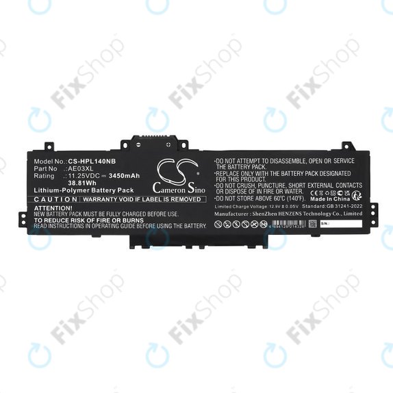 Baterie pro HP 14, 15, 3450mAh, Li-Pol, 11.25V, AE03XL, HQ