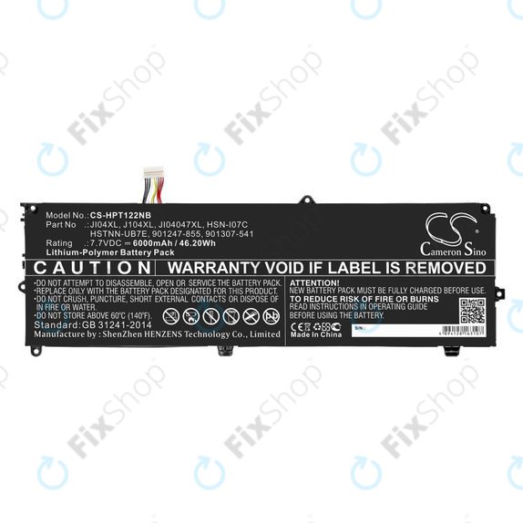 Baterie pro HP Elite X2 1012 G2, 6000mAh, Li-Pol, 7.7V, JI04XL, HQ