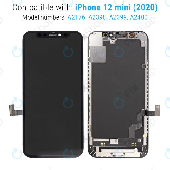 Displej pro iPhone 12 Mini, Dotykové sklo s rámem, Refurbished