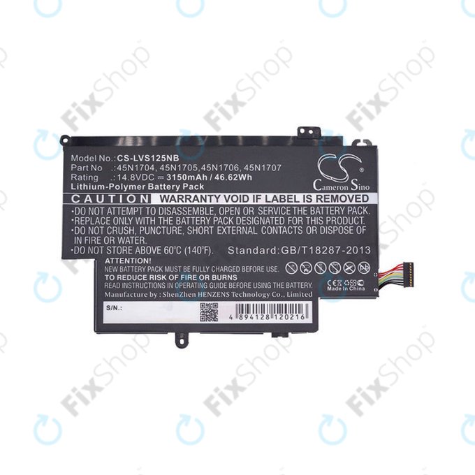 Baterie pro Lenovo ThinkPad Yoga 12, Yoga S1, 3150mAh, Li-Pol, 14.8V, 45N1704, HQ