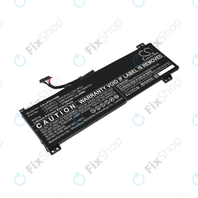 Baterie pro Lenovo IdeaPad Gaming 3, 3750mAh, Li-Pol, 11.52V, L20C3PC2, HQ