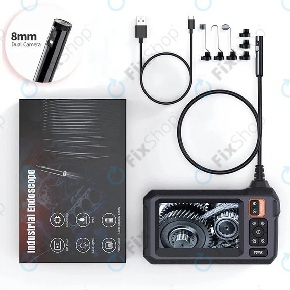 Průmyslová endoskopická kamera se 4,3" IPS displejem, 10m
