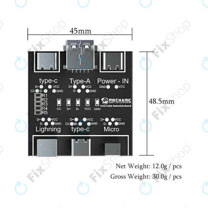 Mechanic DT3 - Tester Kabelů (Lightning, USB-C, microUSB)