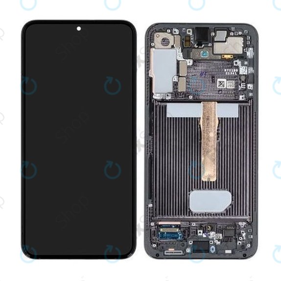Samsung Galaxy S22 Plus S906B - LCD Displej + Dotykové Sklo + Rám (Phantom Black) - GH82-27500A, GH82-27501A Genuine Service Pack
