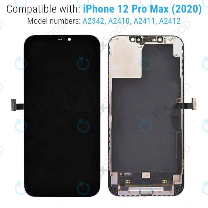 Displej Hard OLED pro iPhone 12 Pro Max, Dotykové sklo s rámem, FixPremium