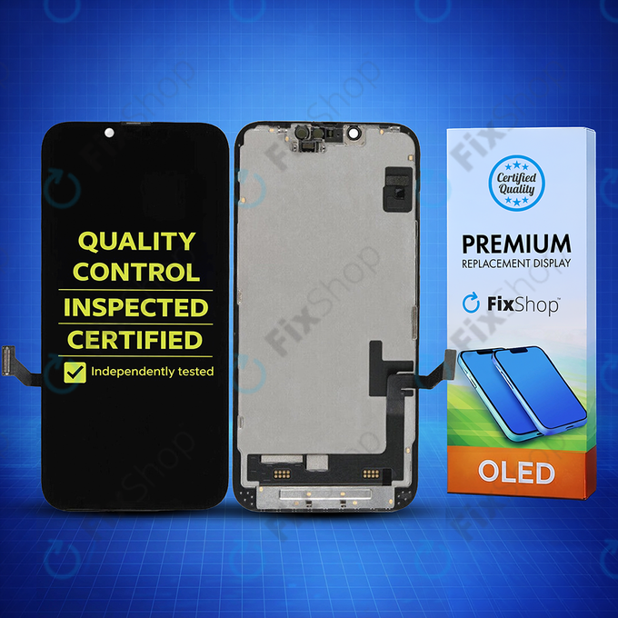 Displej Soft OLED pro iPhone 14, Dotykové sklo s rámem, FixPremium