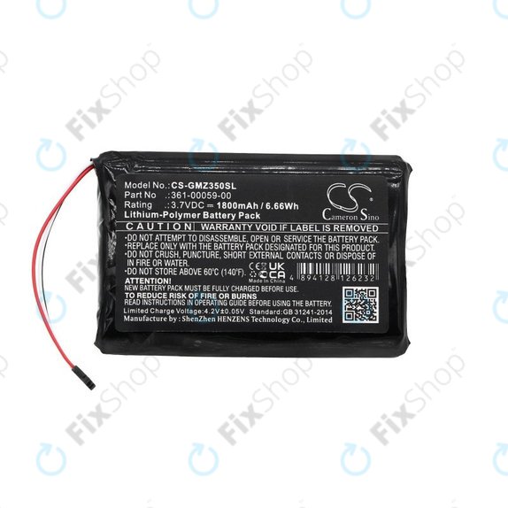 Baterie pro Garmin Zumo 340LM, 350LM, 390LM, 1800mAh, Li-Pol, 3.7V, 361-00059-00, HQ