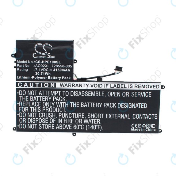 Baterie pro HP Elitepad 1000, Elitepad 1000 G2, Ultrabook Ao02xl Series, 4150mAh, Li-Pol, 7.4V, AO02XL, HQ