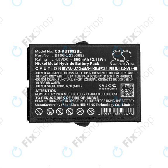 Baterie pro Ikusi T70, TM70, 600mAh, Ni-MH, 4.8V, BT06K, HQ
